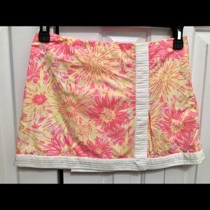 Lilly Pulitzer size 0 skort pink/yellow flowers